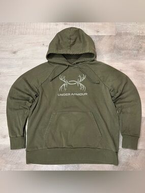Under Armour Rival Fleece Hooded Pullover with Antler Logo